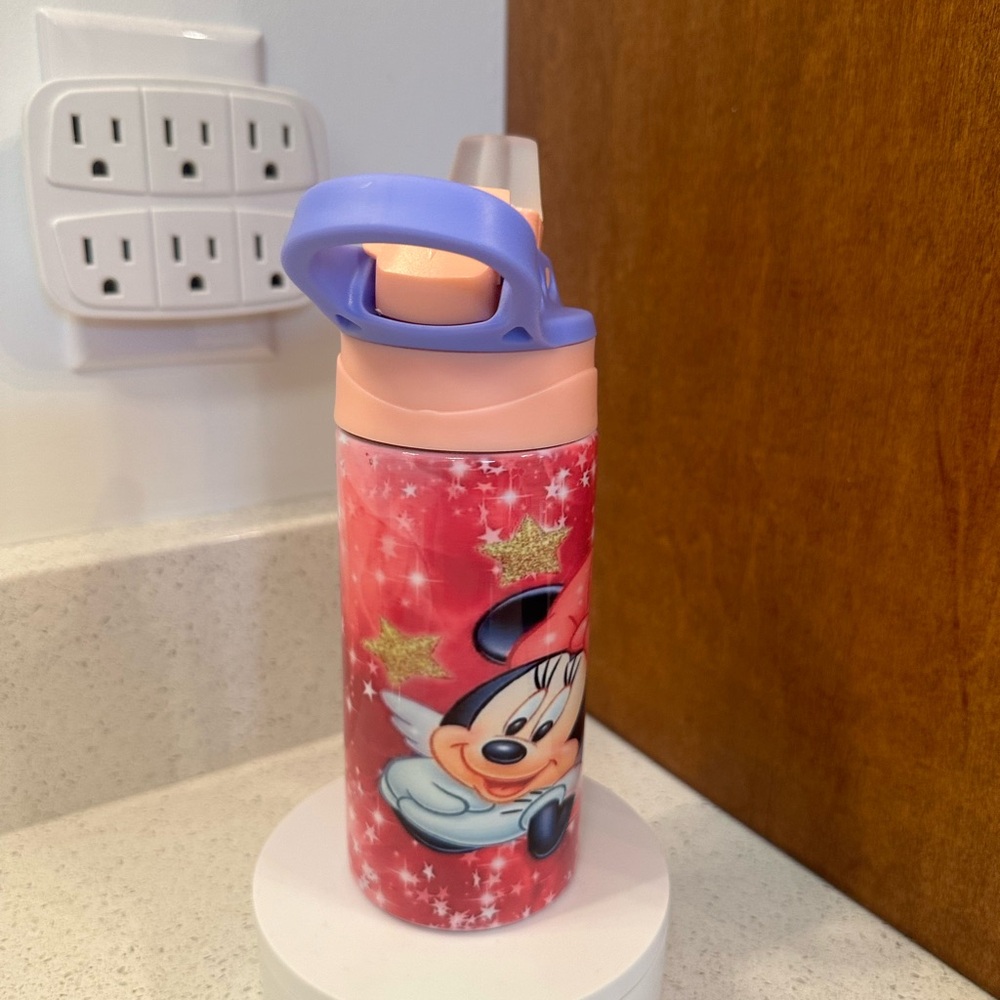 New  12oz  stainless steel tumbler/ sippy cup, with flip straw, holds ice 24 hr
